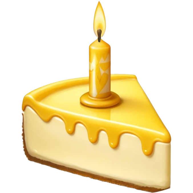 triangle lemon cheesecake on birthday candle emoji