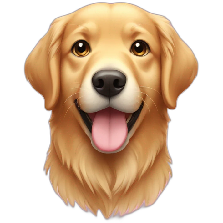 golden retriever with a face in love emoji