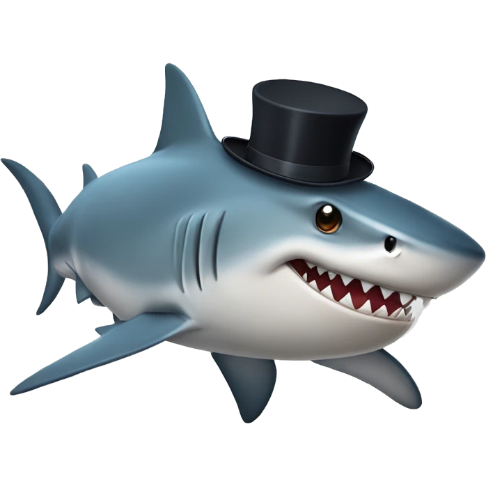shark with a tophat emoji