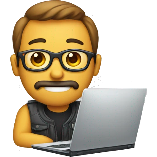 chico con ordenador emoji