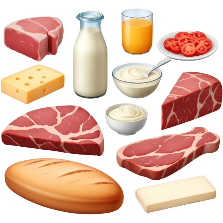 meat and dairy products emoji