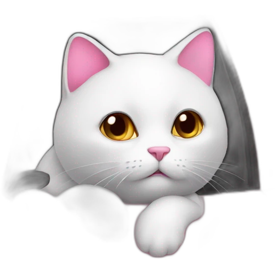 Un chat dans une voiture rose emoji