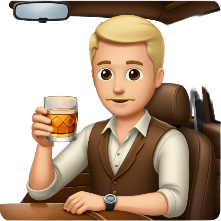 fast car driver drinking whiskey emoji