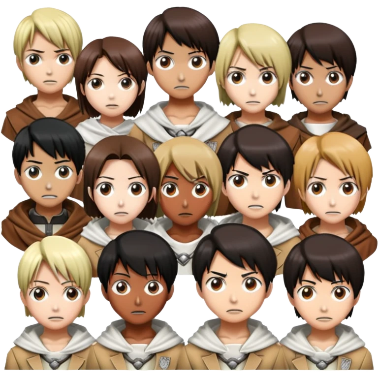 شخصیت های انیمه اتک آن تایتان  emoji