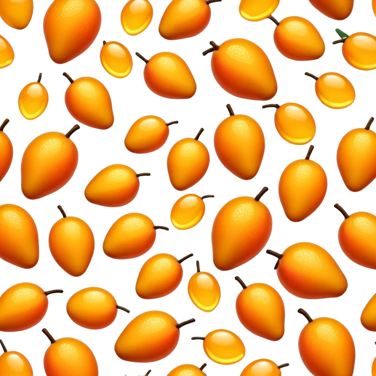 Juicy wet mango droplets emoji