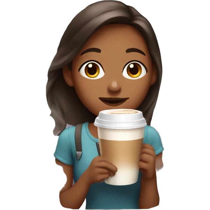 Girl drinking latte emoji