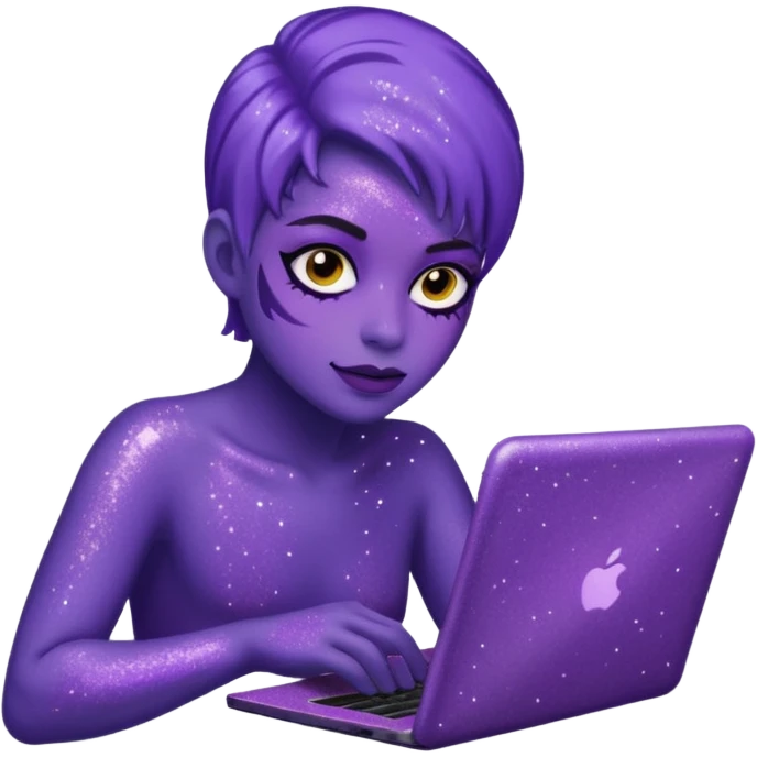 Purple Glitter worker emoji