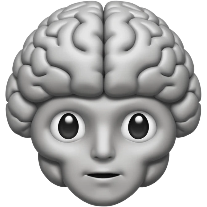 A brain with a relaxed face  emoji