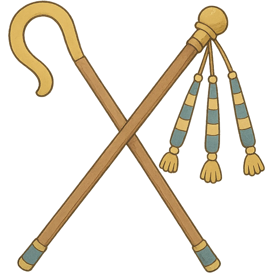 ghibli style crossed Heka scepter and Nekhakha flail emoji