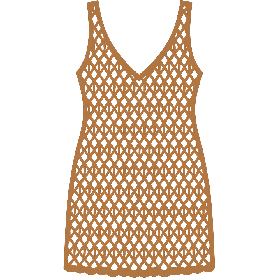 flat vector crochet swim coverup dress emoji
