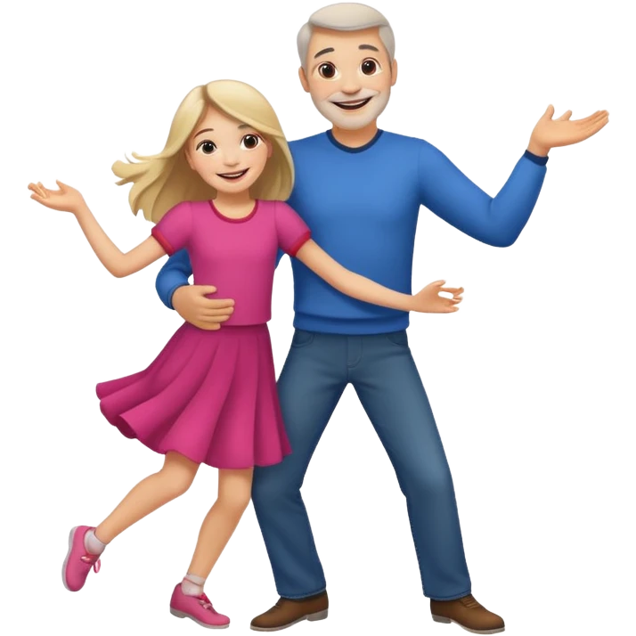 Father and daughter dancing  emoji