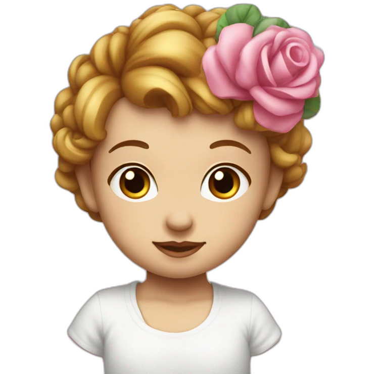 Bébé blanc avec un noeud rose emoji