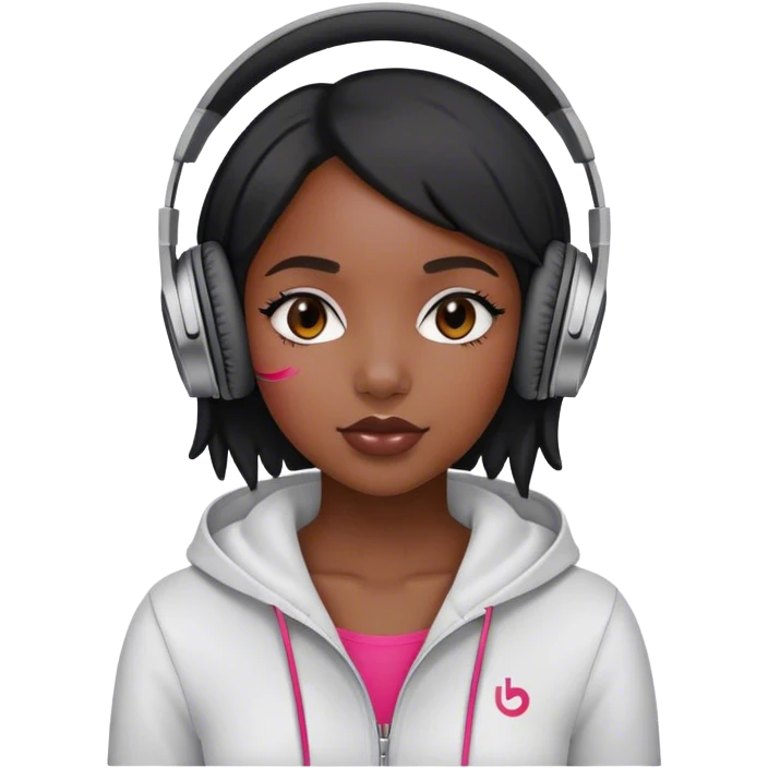 black girl with beats  emoji