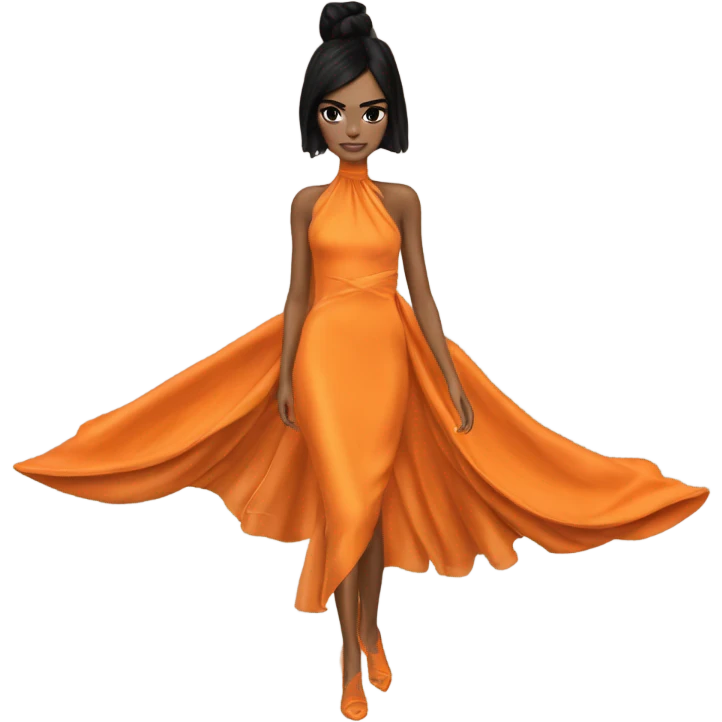 kendall jenner orange met gala dress  emoji