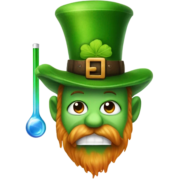 leprechaun face with thermometer and fever emoji