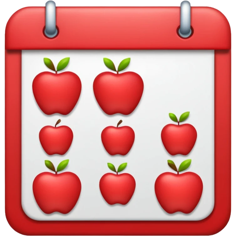 calendar icon, Apple emoji style, no text or numbers, only shapes emoji