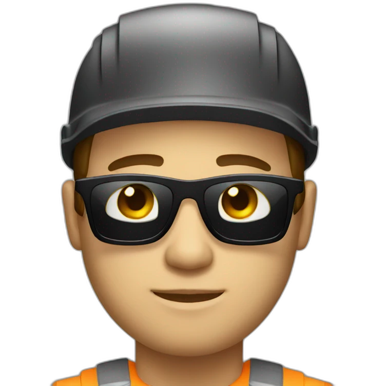 Builder with black sunglasses with light skin  emoji