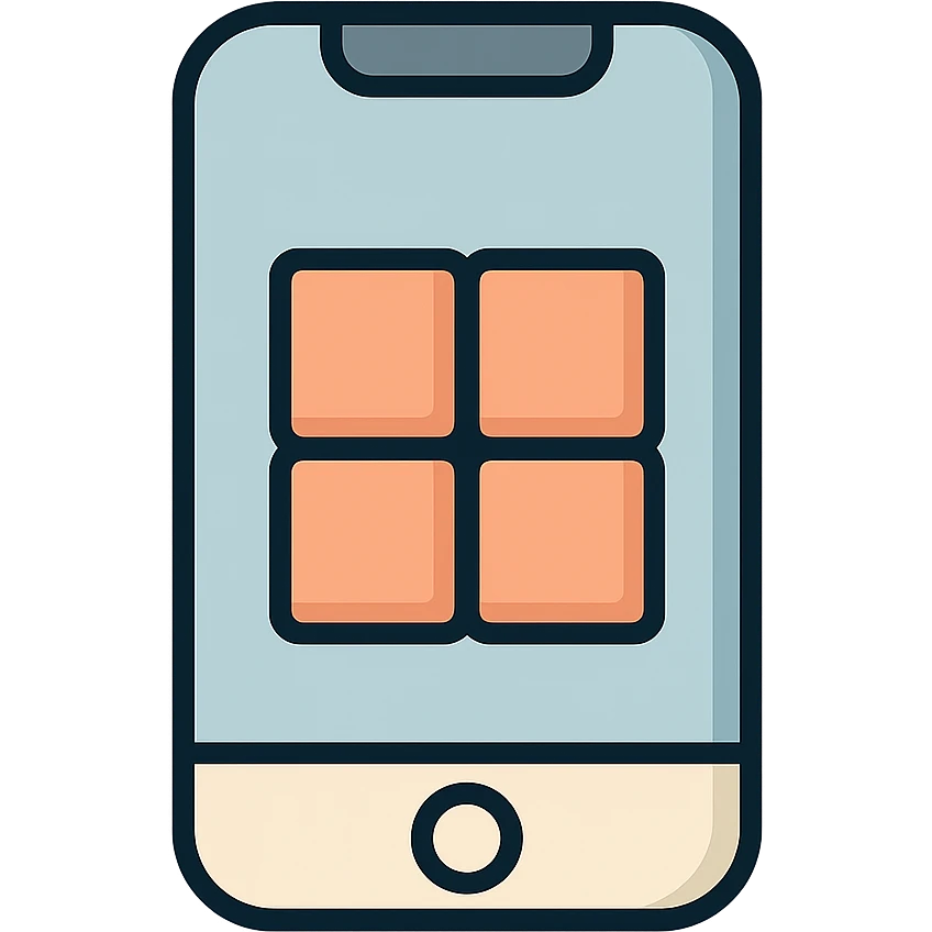 iPhone style window icon with depth effect, soft colors, no text emoji
