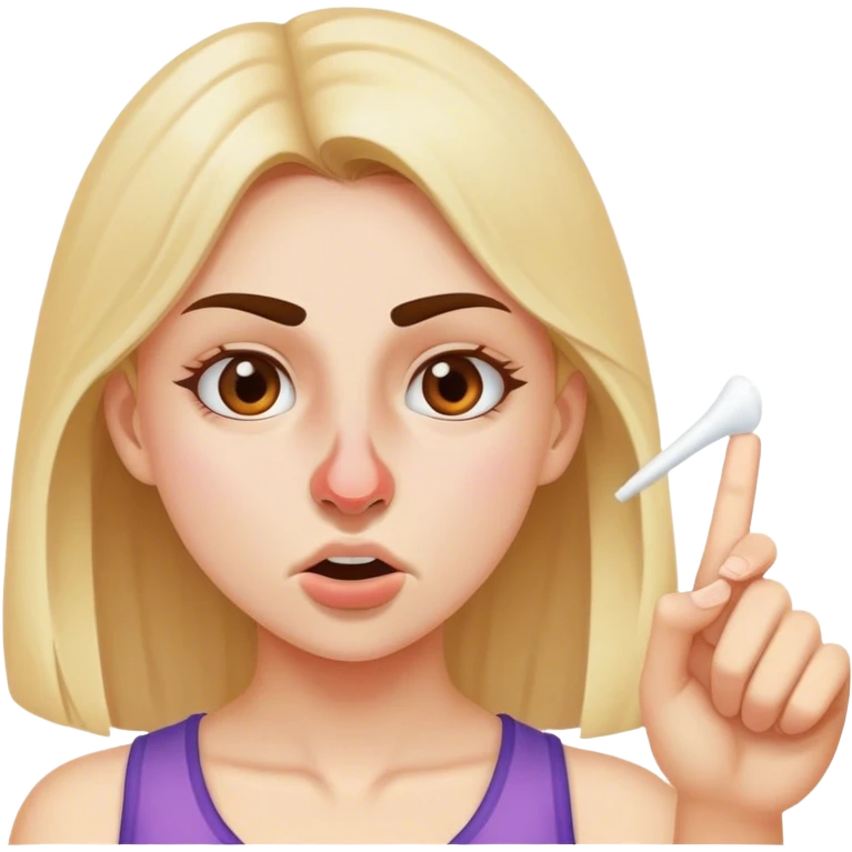 Girl defeating nose emoji