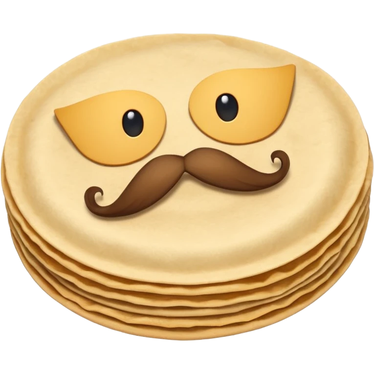 a flock of flying tortillo with a  mustache, no handlebar corners on the mustache emoji