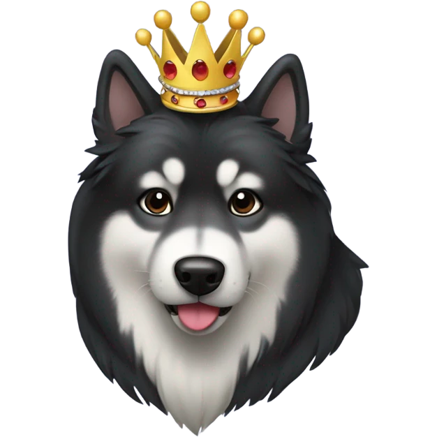Black Malamute with crown emoji