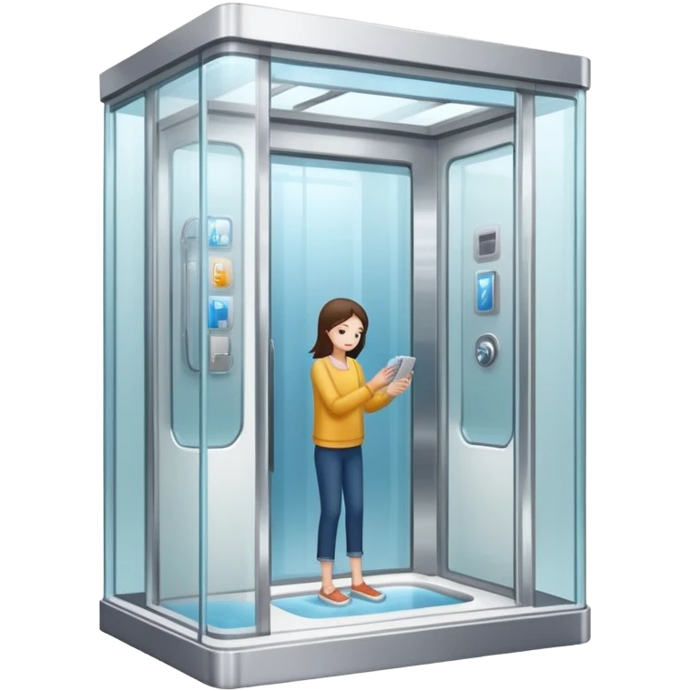 using the bathroom in a glass elevator  emoji