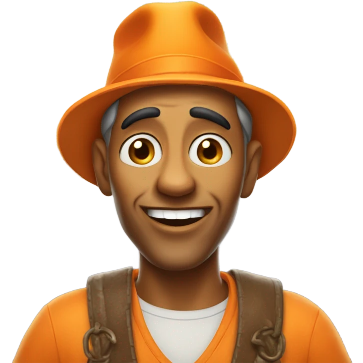 Funny orange man emoji