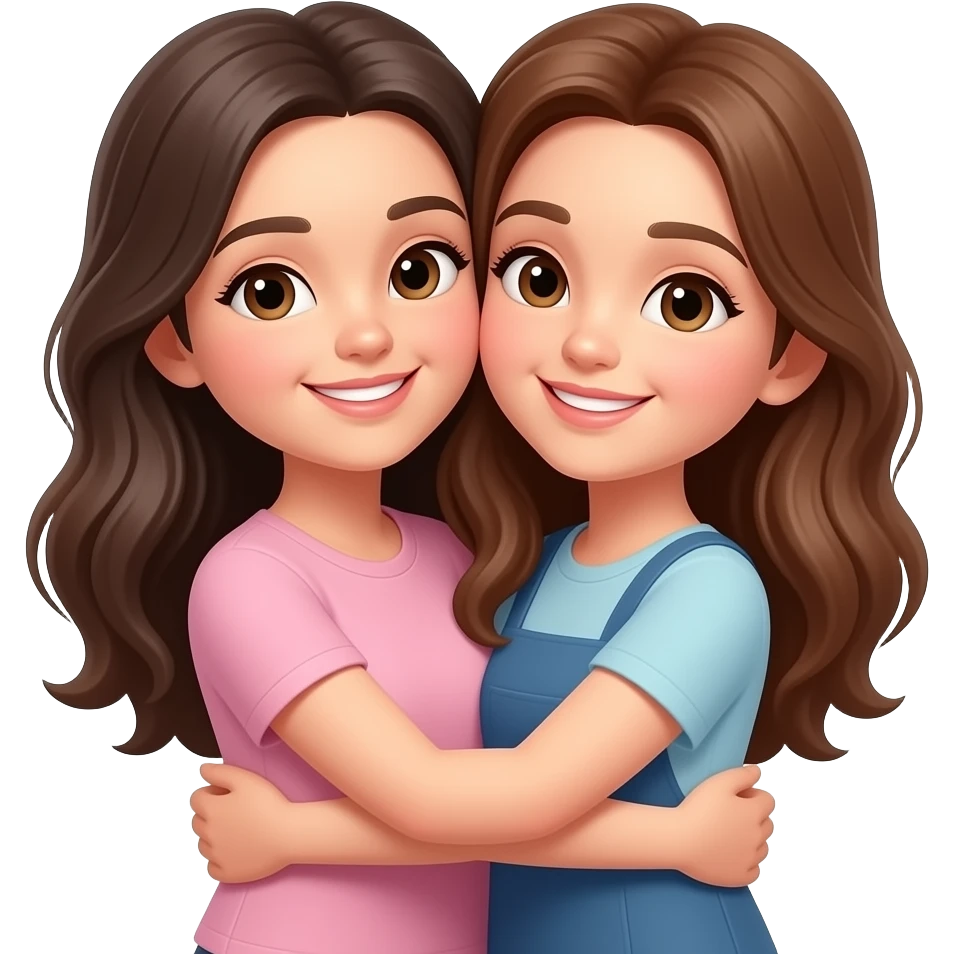 two freinds hugging each other emoji