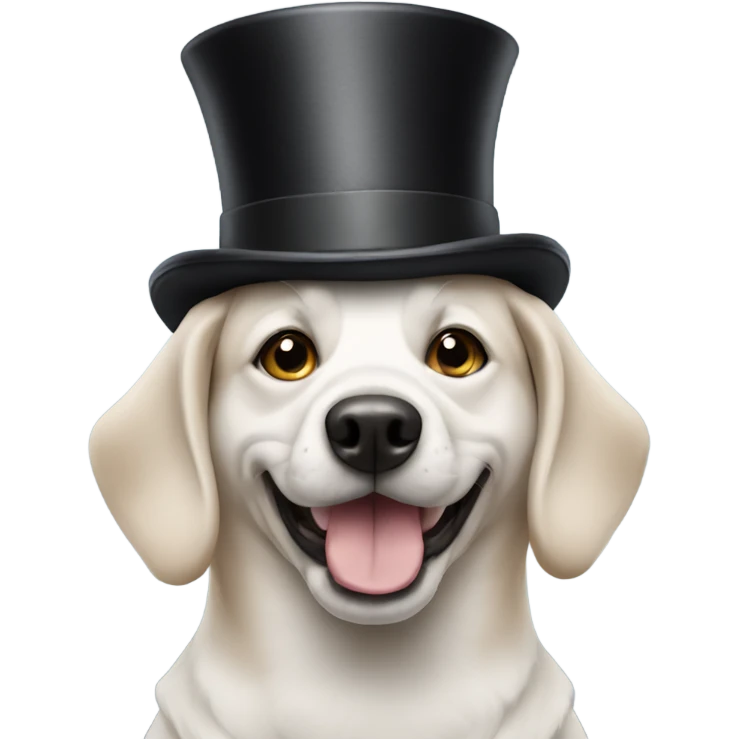 Dog wearing a top hat emoji