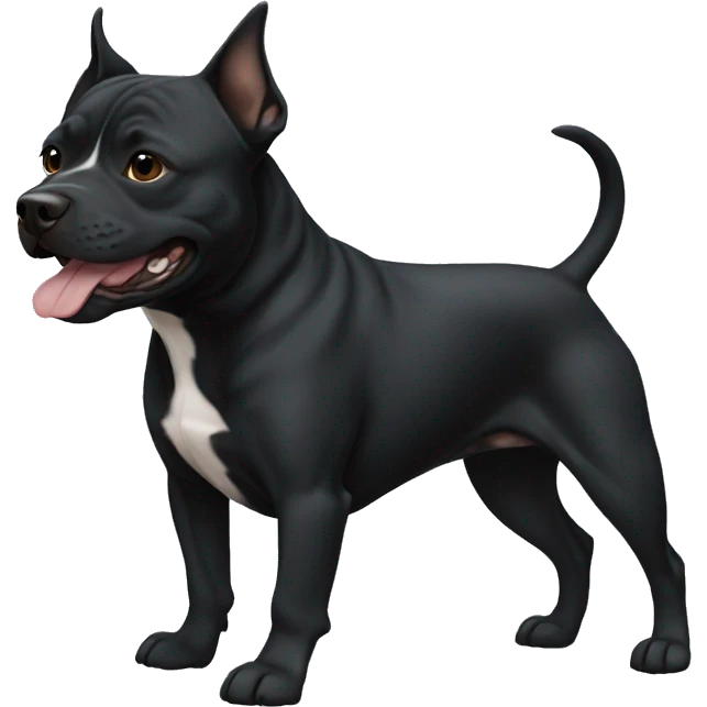 black staffordshire terrier in wind emoji