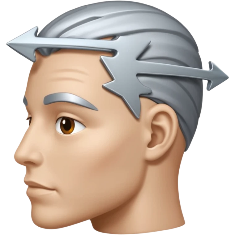 Create an emoji that shows a human head with two diverging arrows representing a choice. emoji