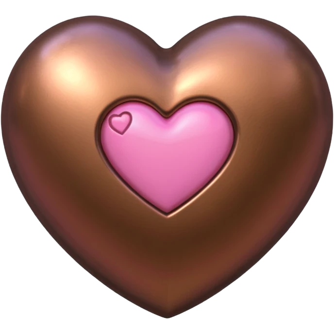 bronze heart with a pink mini heart inside of it  emoji