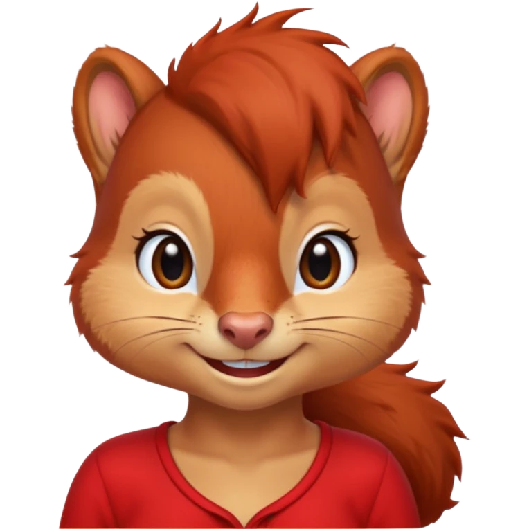 emoji Realistic sexy red Mama squirrel withe freckles. smiling eyes. For profil pic. emoji