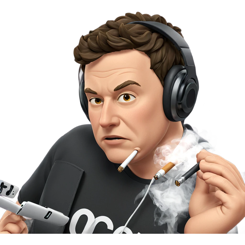 smoking boy with headphones emoji