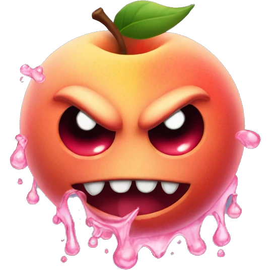 freaky devil emoji with peach and water dropleys emoji