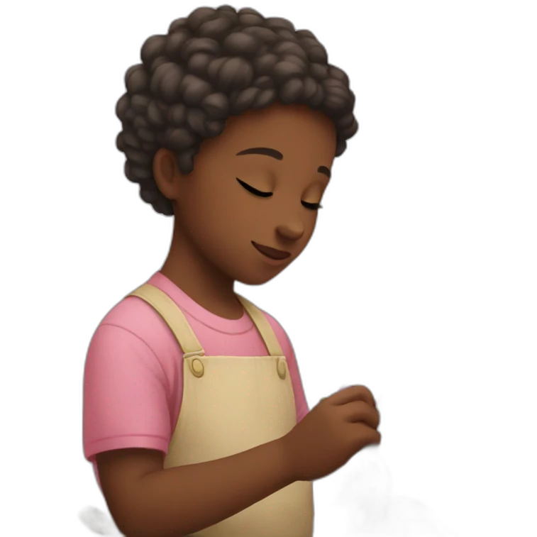 child painting flowers emoji