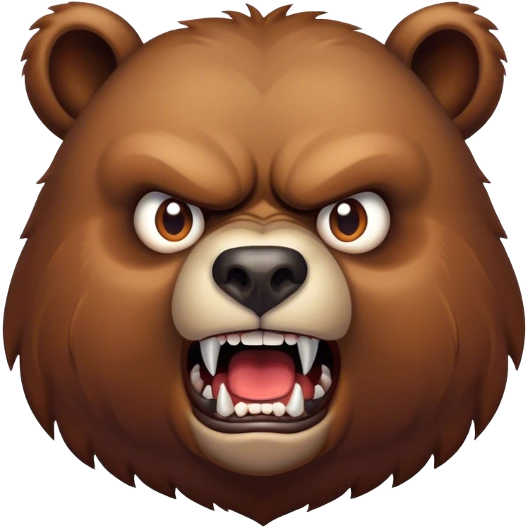 angry bear with no pupils and sharp teeth  emoji