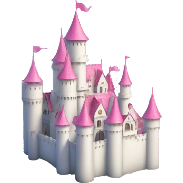 white fairytale castle with pink roofs emoji