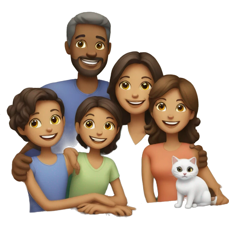 happy family with cat emoji