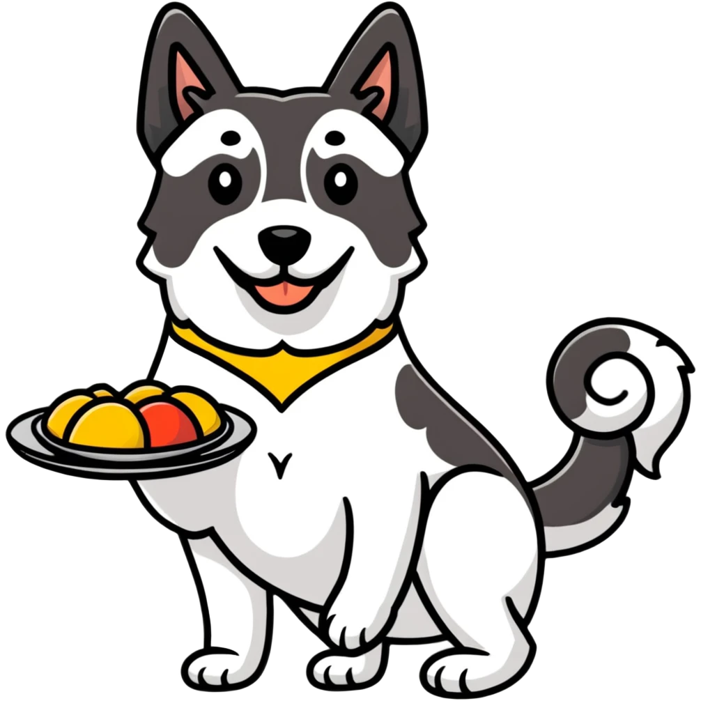 dog with a plate of food emoji