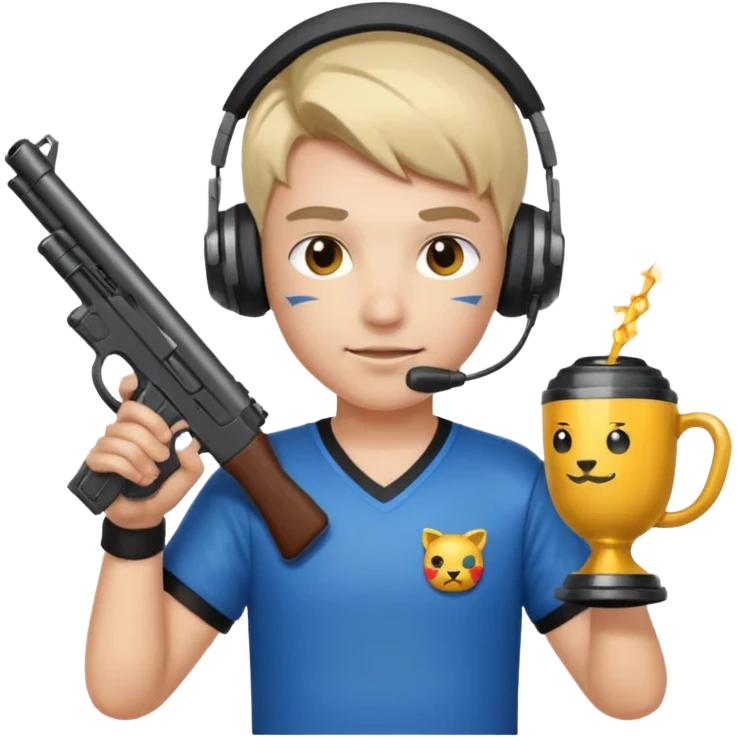 Dictator + Gaming + Gamer + Tournament Cup  + Gun  emoji