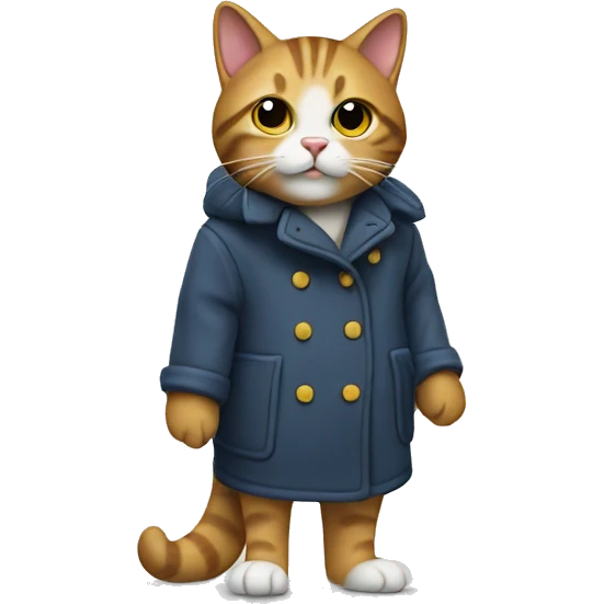 Cat with a coat holding a shoe  emoji
