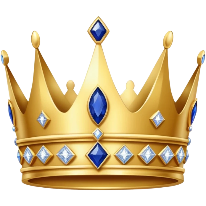 king crown gold diamonds sapphire  emoji