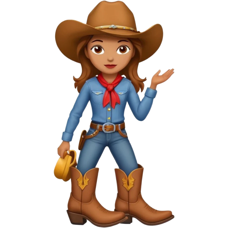 cowgirl with red boots emoji