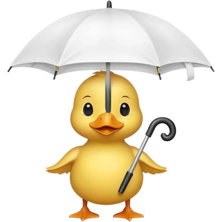 baby Duck holding white umbrella emoji