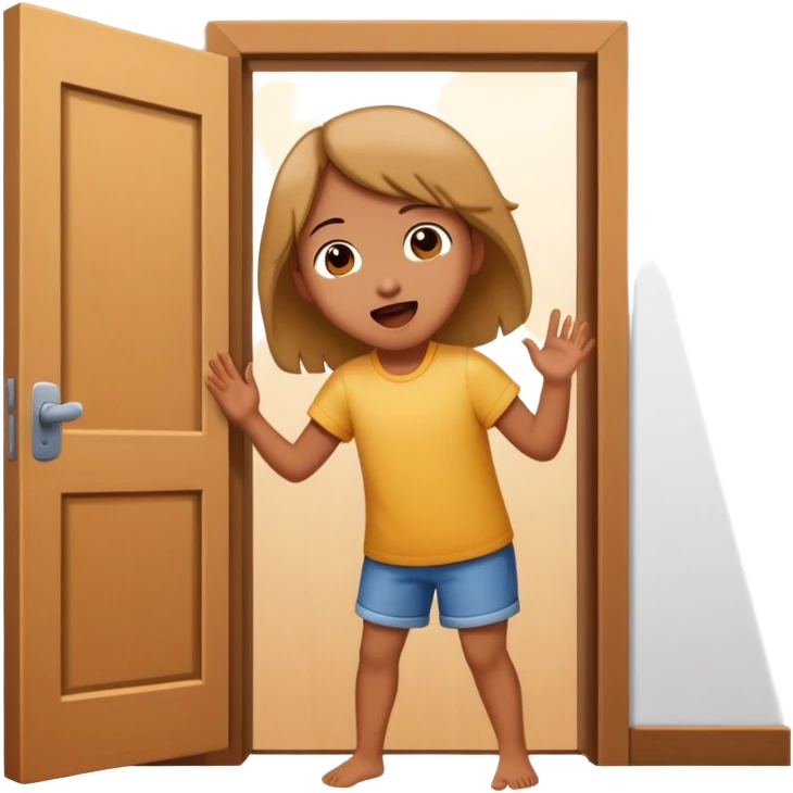 Человек поёт песни под дверью emoji