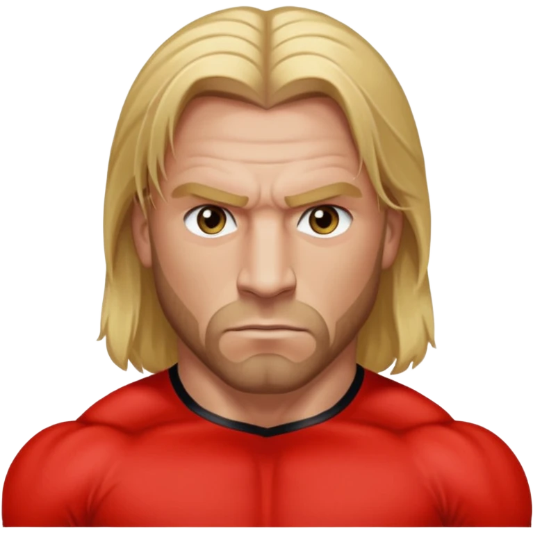 Triple H with hazel eyes, long blonde hair emoji