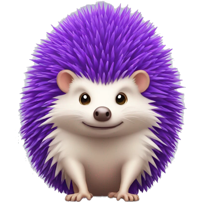 A purple hedgehog who wears a cool hat and wear shoes  emoji