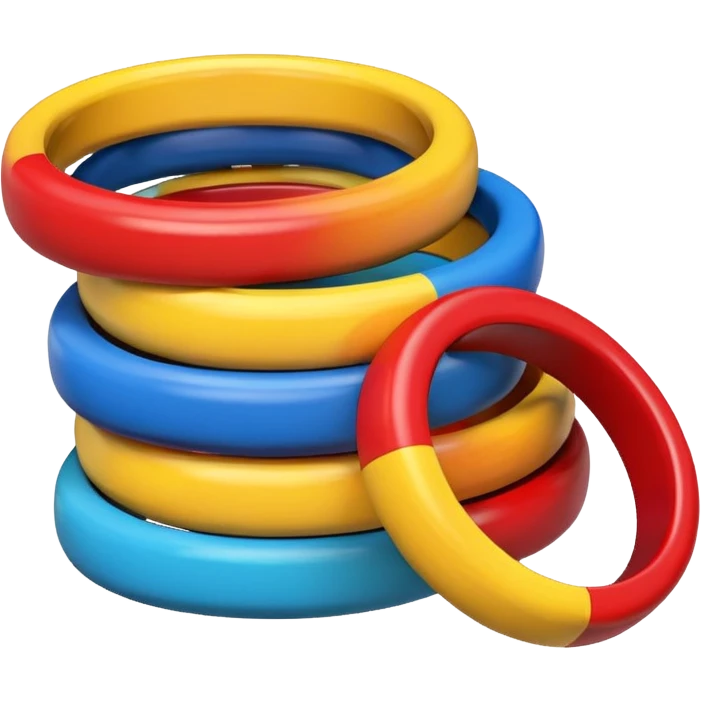 Colorful stacking rings emoji