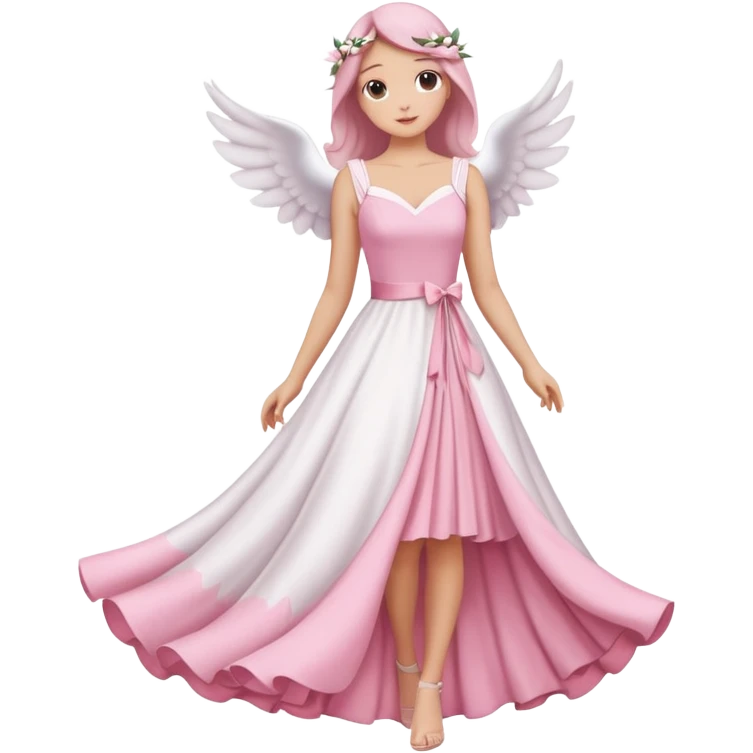 Pink and white simple hocross with a dove  emoji